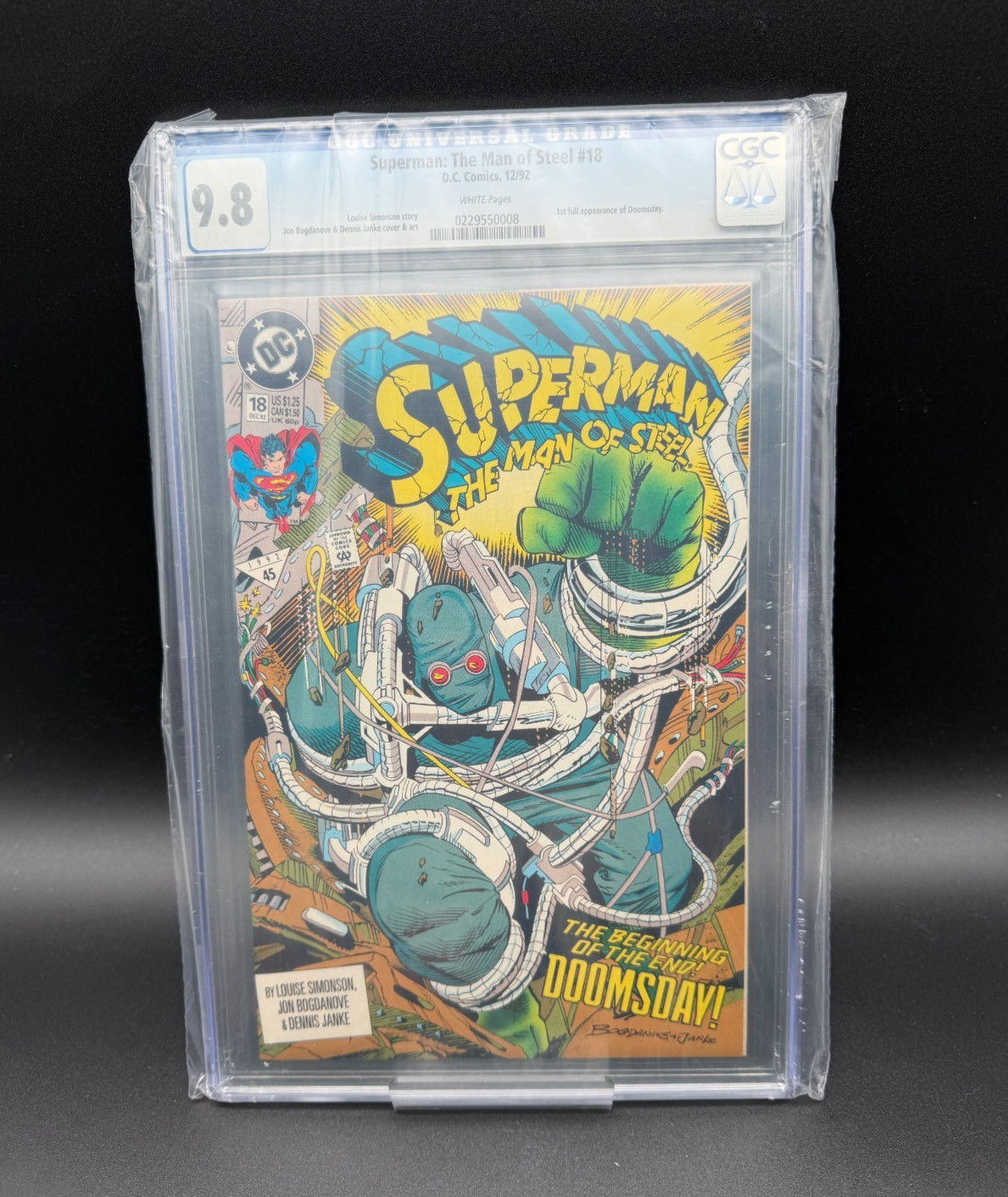 Superman Man of Steel 18 CGC 9.8 KEY 1st Full Appearance DOOMSDAY 1992 DC Superman Man of Steel 18 CGC 9.8 KEY 1st Full Appearance DOOMSDAY 1992 DC