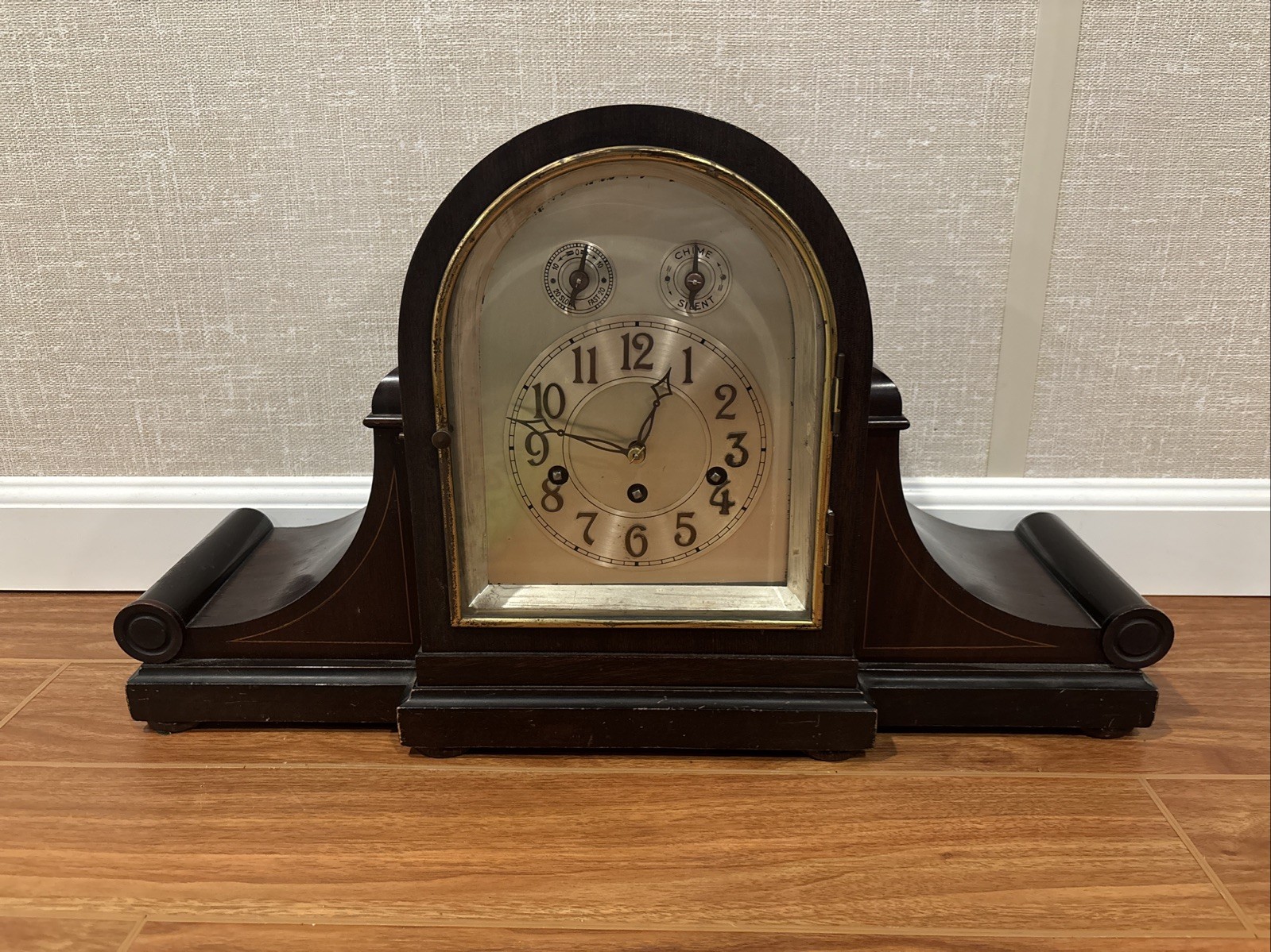 Antique Junghans Triple Wind “Sherman” Mantel Clock - Westminster Chimes - Runs Antique Junghans Triple Wind “Sherman” Mantel Clock - Westminster Chimes - Runs