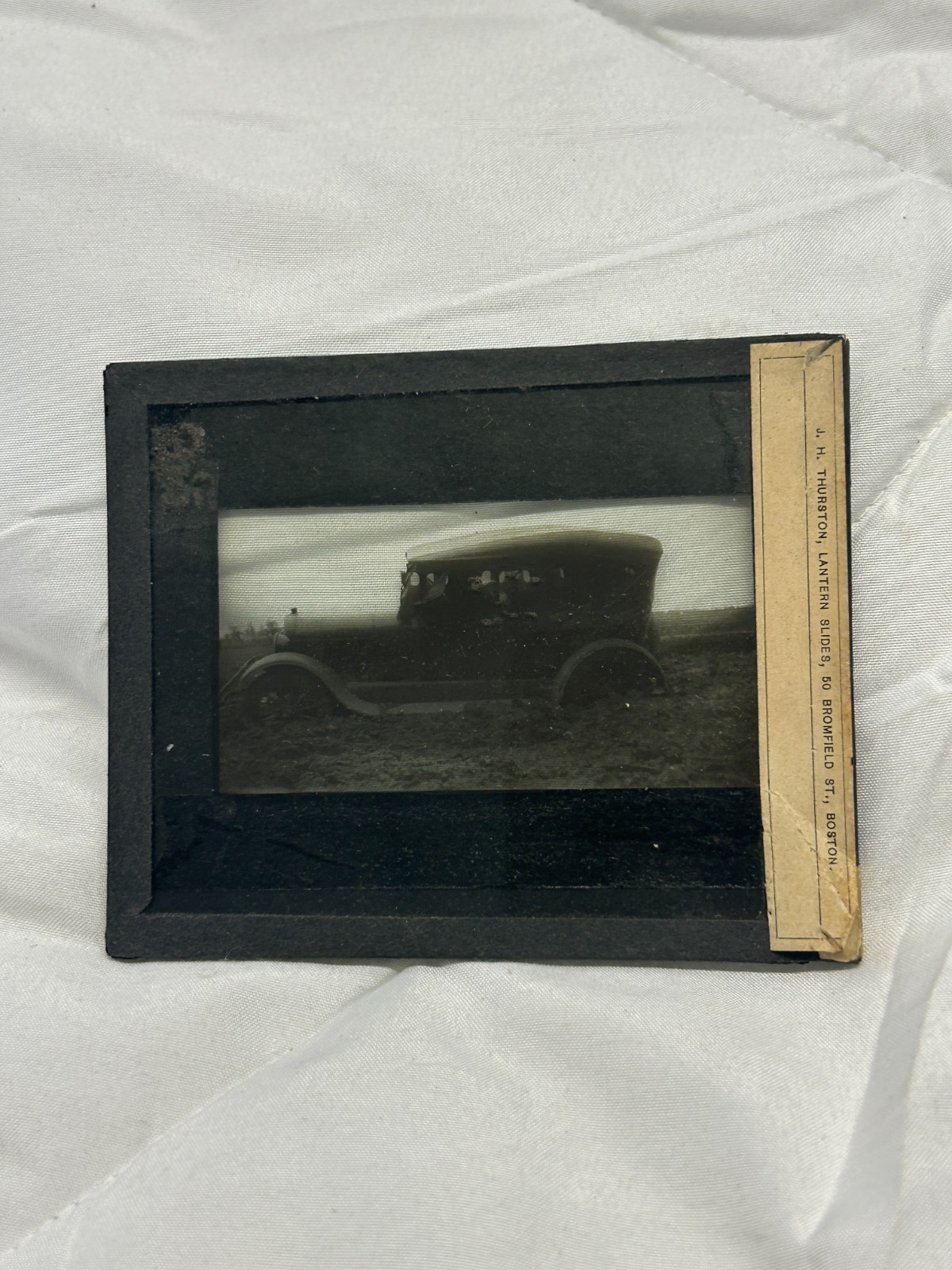 Model A Ford - J.H. Thurston Magic Lantern Glass Slide Model A Ford - J.H. Thurston Magic Lantern Glass Slide