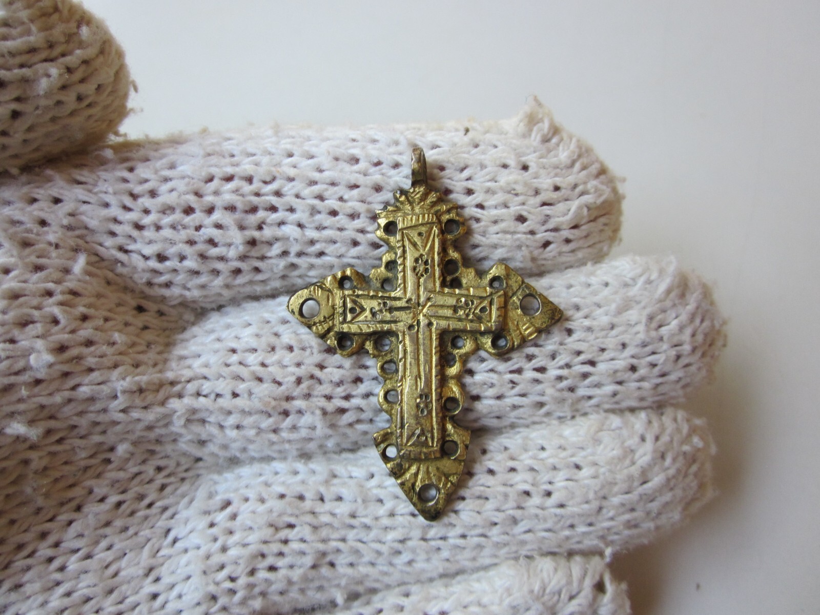 ancient Roman or Byzantine period massive engraved embossed silver gilt cross. ancient Roman or Byzantine period massive engraved embossed silver gilt cross.