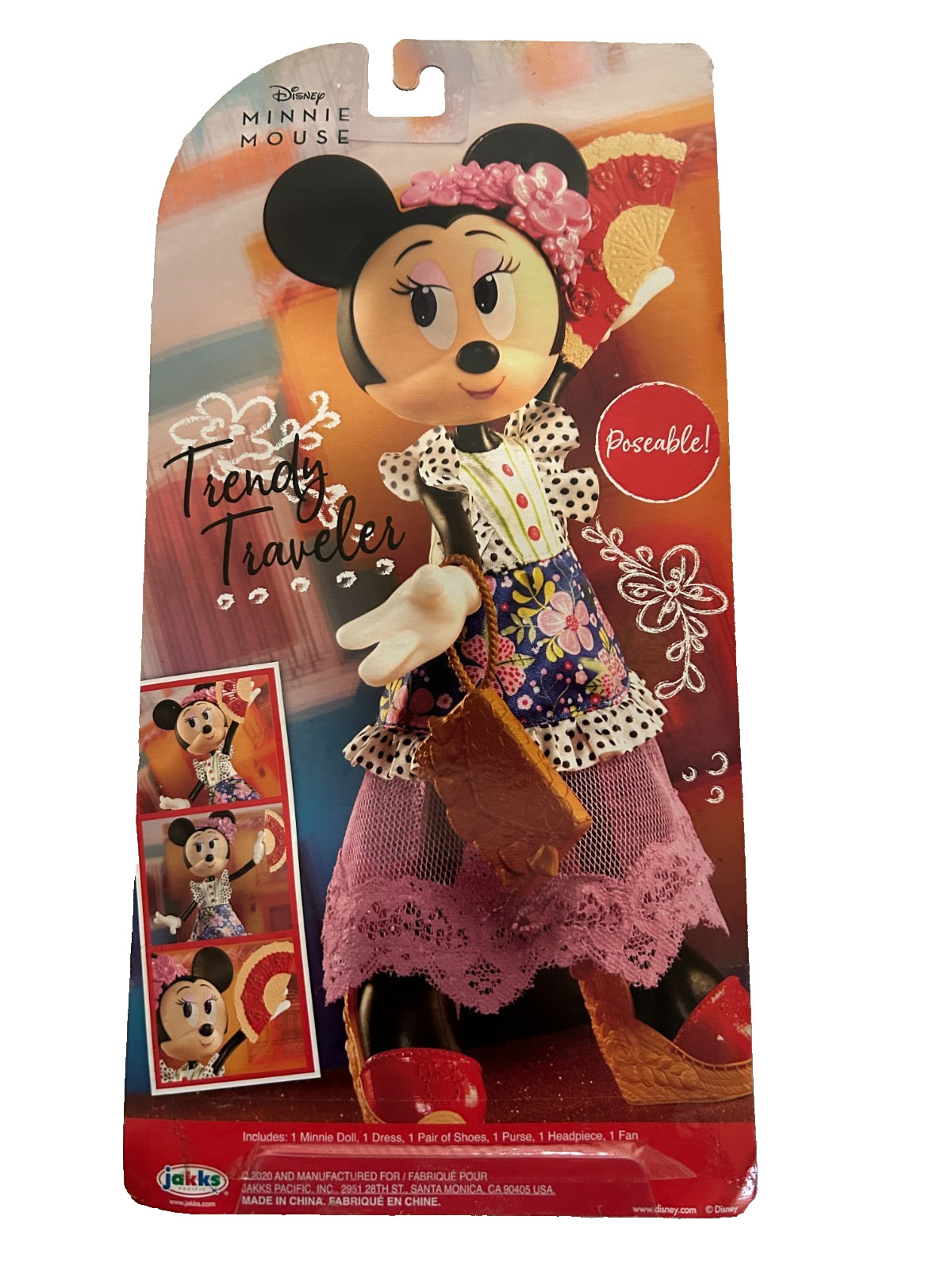 Disney Minnie Mouse Trendy Traveler Minnie 9” Fashion Doll NEW Disney Minnie Mouse Trendy Traveler Minnie 9” Fashion Doll NEW