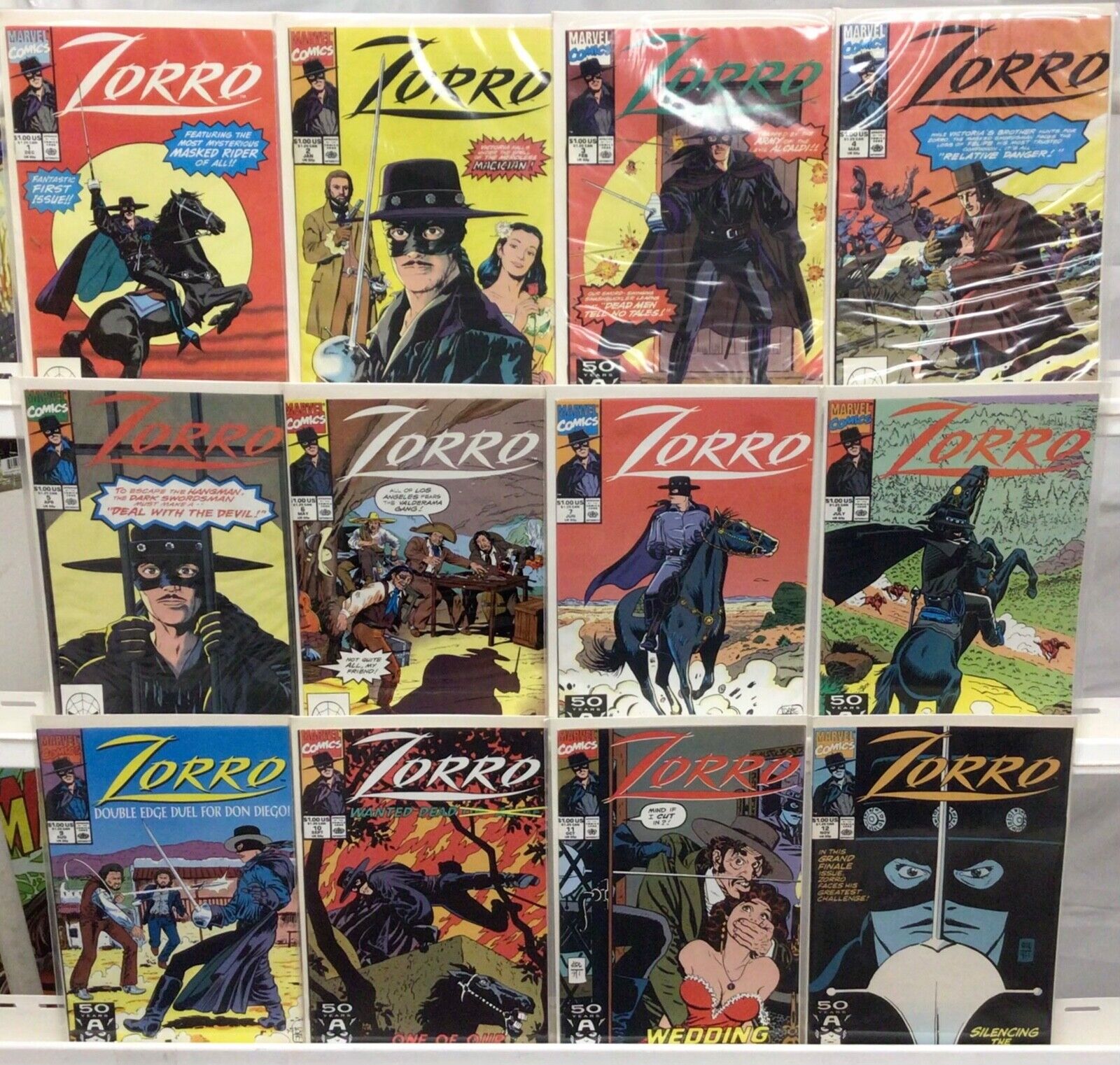 Marvel Comics Zorro #1-12 Complete Set FN/VF 1990