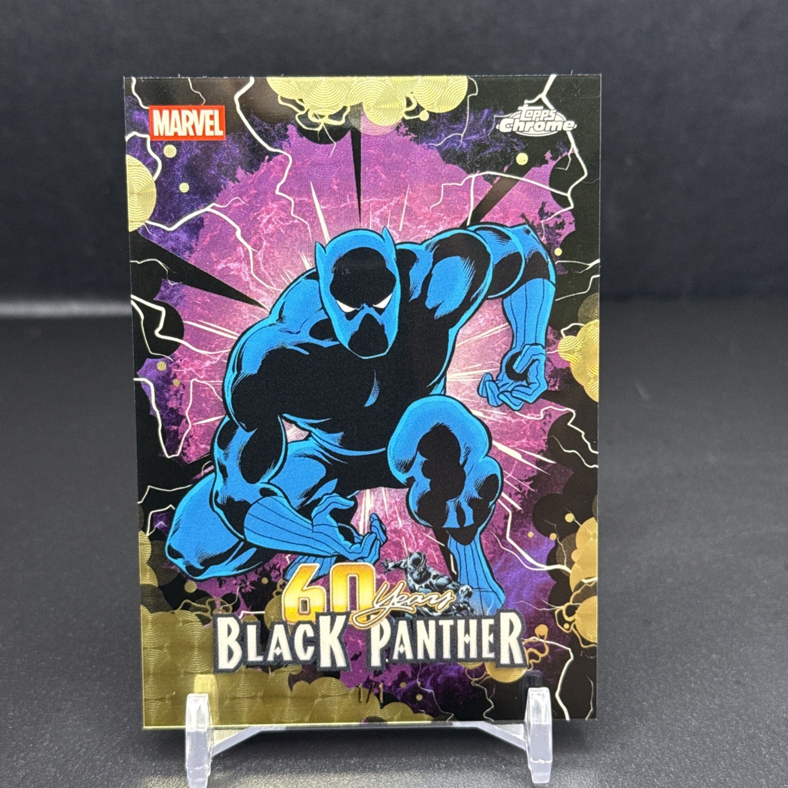 Black Panther 2026 Topps Chrome Marvel #BP-01 60 Years Superfractor 1/1 MF1