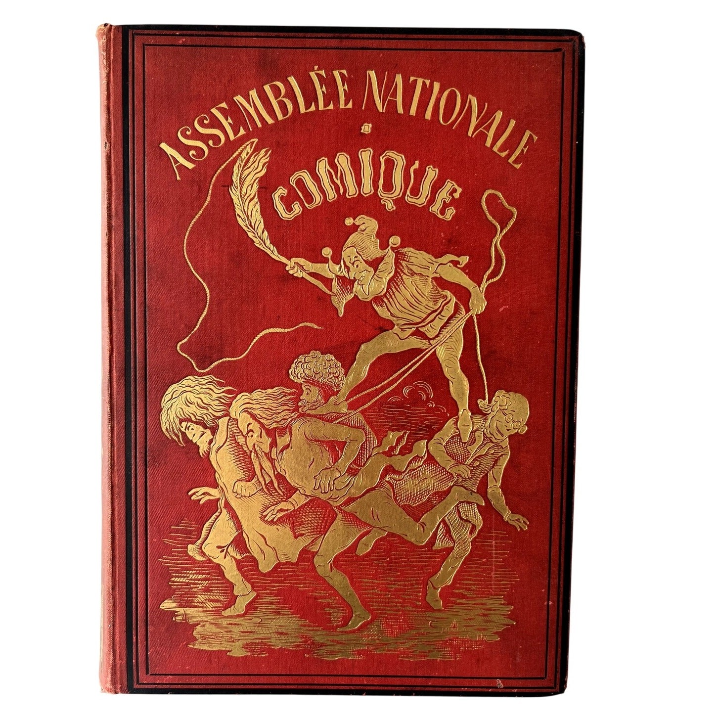 Antique French hardback book HB Assemblee Nationale Comique 1880 Antique French hardback book HB Assemblee Nationale Comique 1880