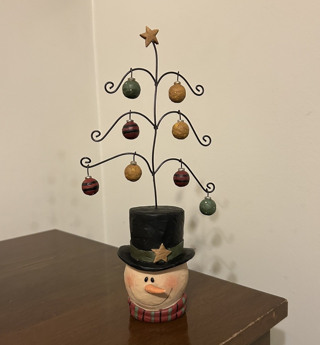 VHTF RARE Blossom Bucket Snowman 9.5” Christmas TREE Ornaments Suzi Skoglund