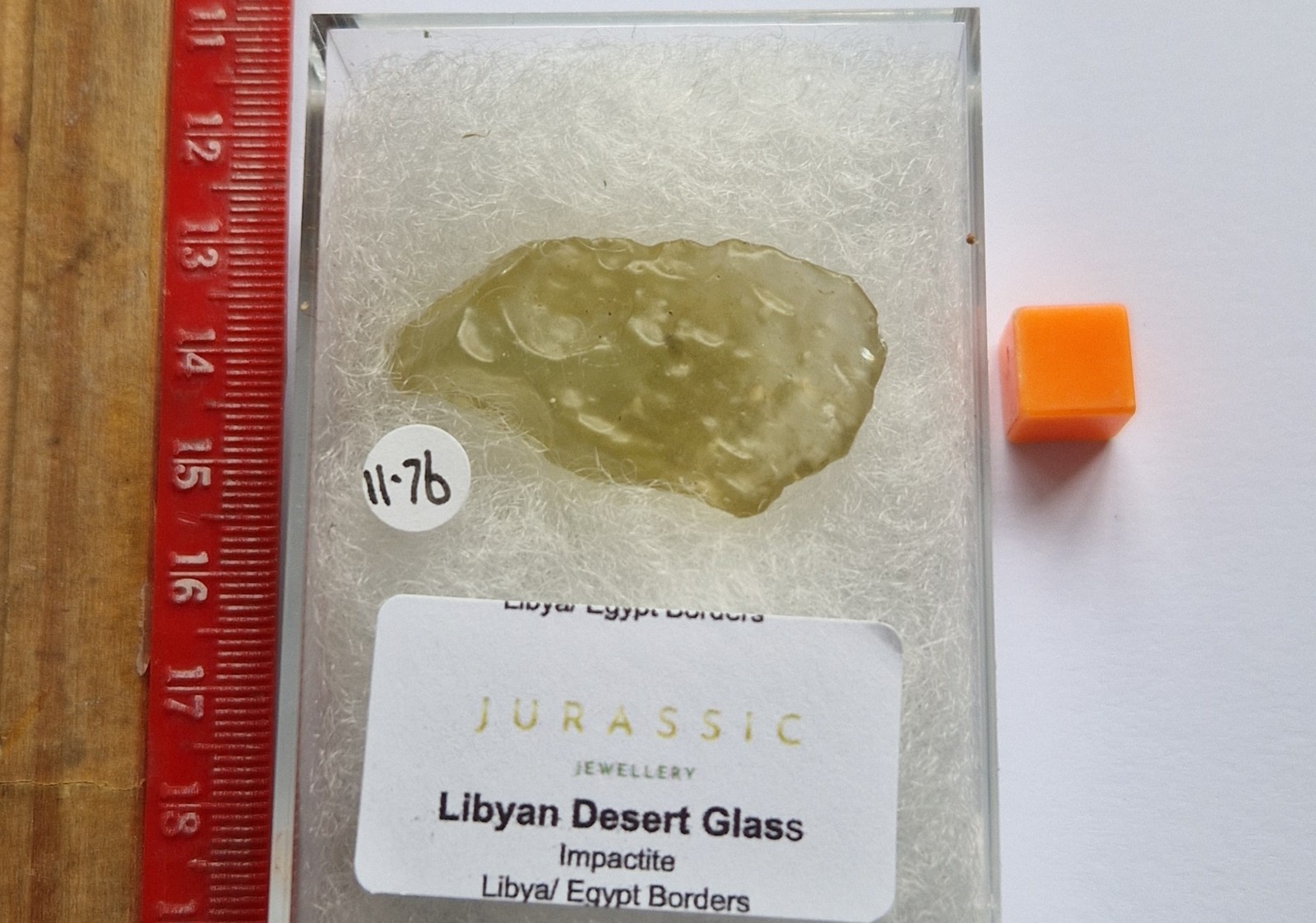 Superb LARGE Boxed Piece Of Libyan Desert Glass  11.76 Grams   