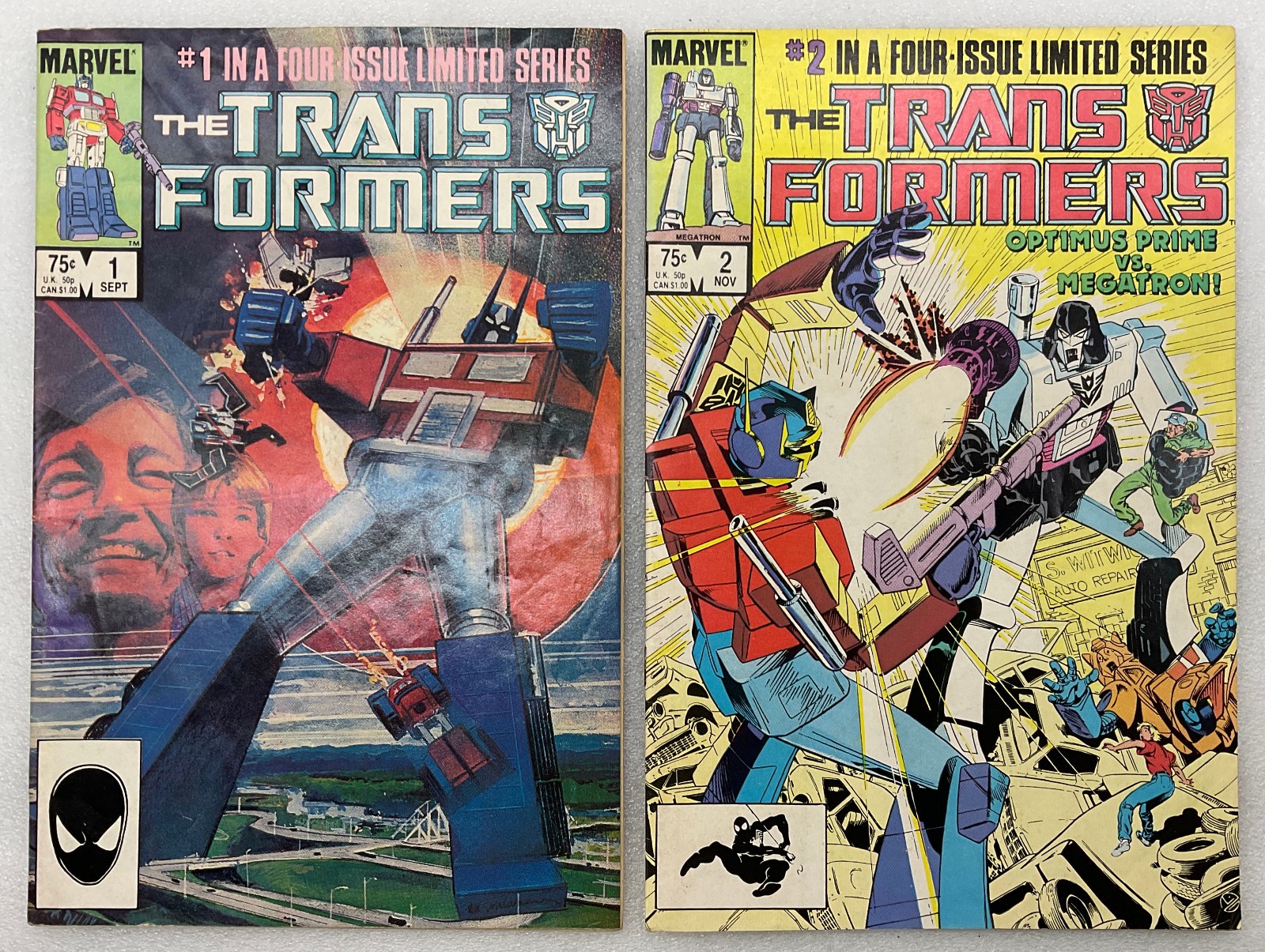 The Transformers #1 and #2, 1984 Limited Series Marvel Comics