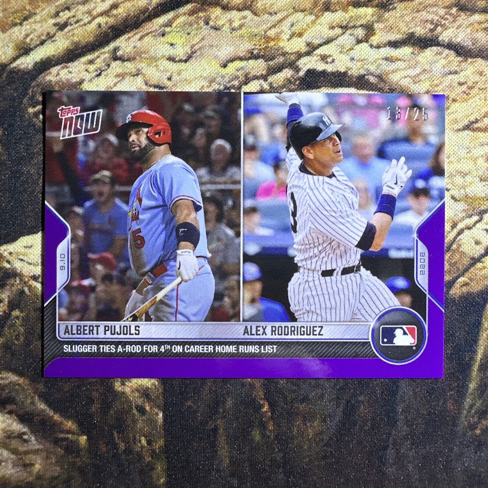 Albert Pujols 2022 Topps Now 880 Purple Ties A-Rod In HRs St Louis Cardinals /25