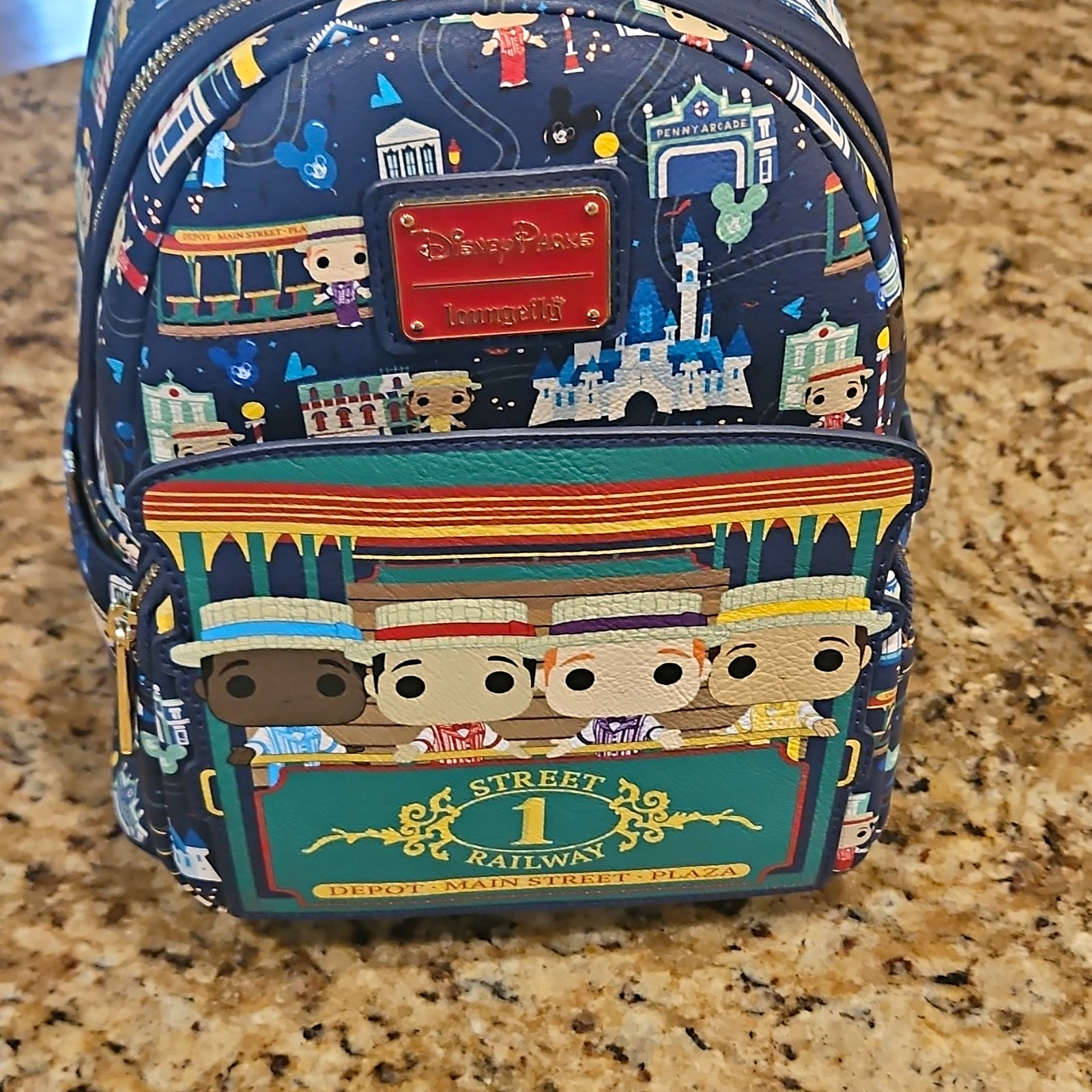 Loungefly Disney Parks Disneyland Main Street USA Railway Depot Mini Backpack Loungefly Disney Parks Disneyland Main Street USA Railway Depot Mini Backpack