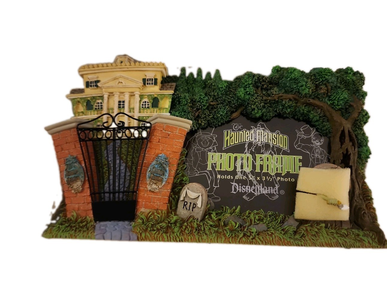 Vintage Disneyland Haunted Mansion Photo Frame Gate Graveyard New In Box 5x3 1/2