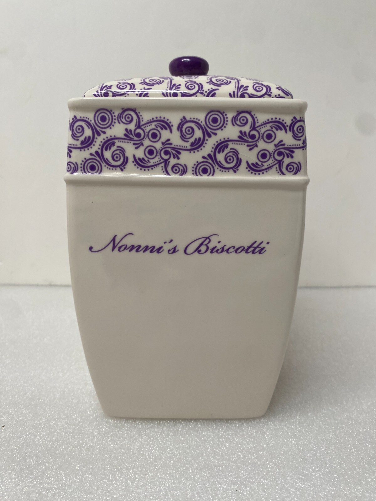 Vintage Nonnis Biscotti Cookie Jar with Lid, Handmade, Handpainted,Free Shipping Vintage Nonnis Biscotti Cookie Jar with Lid, Handmade, Handpainted,Free Shipping