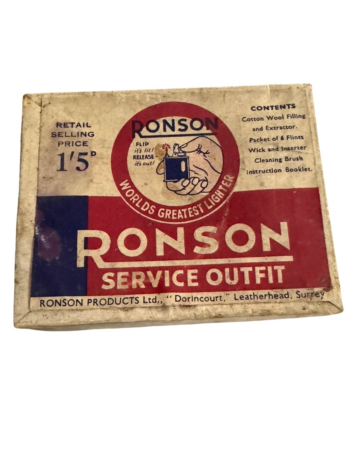 Vintage 1940s Ronson Lighter Service Outfit Kit U.S. Army Quartermaster Flints