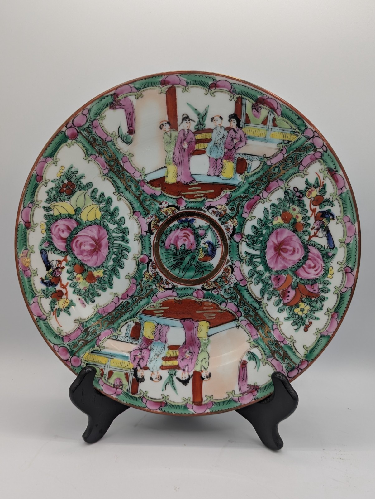 Vtg Chinese Famille Rose Medallion Hand-Painted 10 Vtg Chinese Famille Rose Medallion Hand-Painted 10