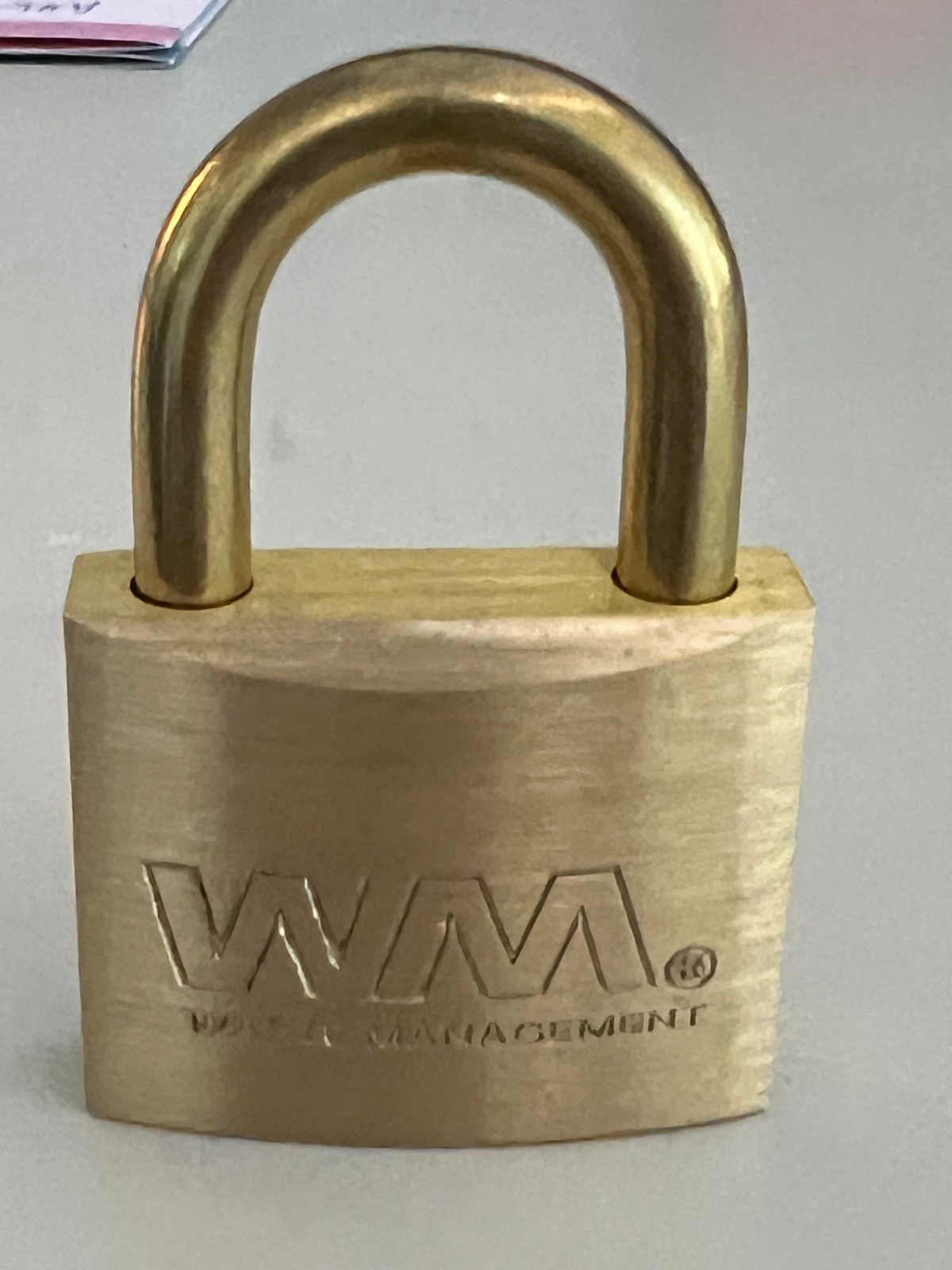 Lot of 2 40mm Solid Brass Padlocks Brass Shackle WM Logo Keyed Alike + Keys