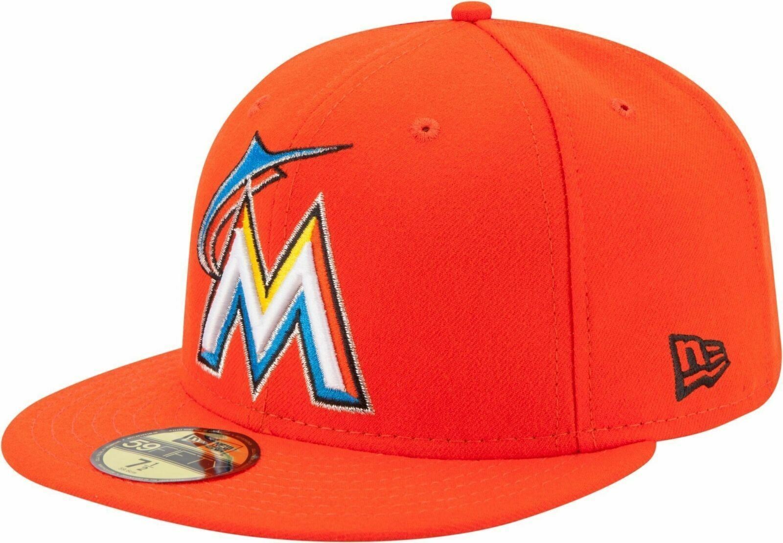 [70360936] Mens New Era MLB Authentic On Field 59FIFTY Fitted Cap Miami Marlins