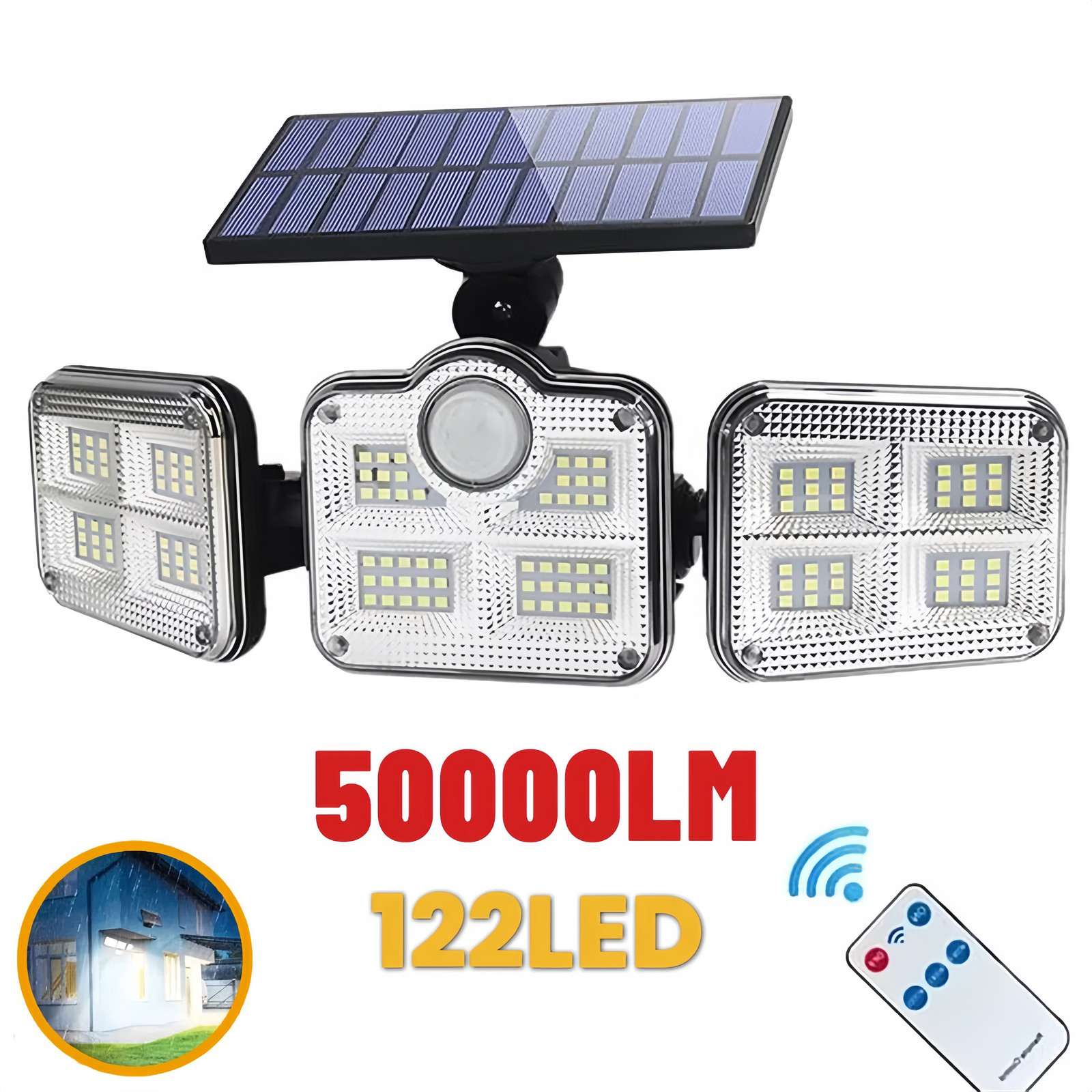 3 Head 50000LM LED Solar Lights Outdoor Waterproof Motion Sensor Security Lamp 3 Head 50000LM LED Solar Lights Outdoor Waterproof Motion Sensor Security Lamp