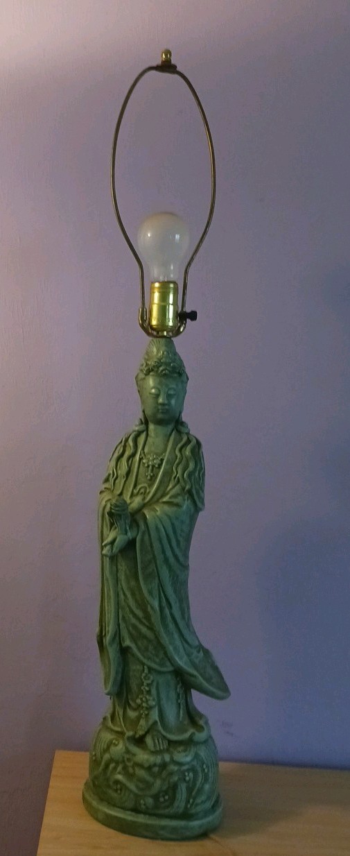 Vintage Quan Yin Goddess Table Lamp 19.5 Vintage Quan Yin Goddess Table Lamp 19.5
