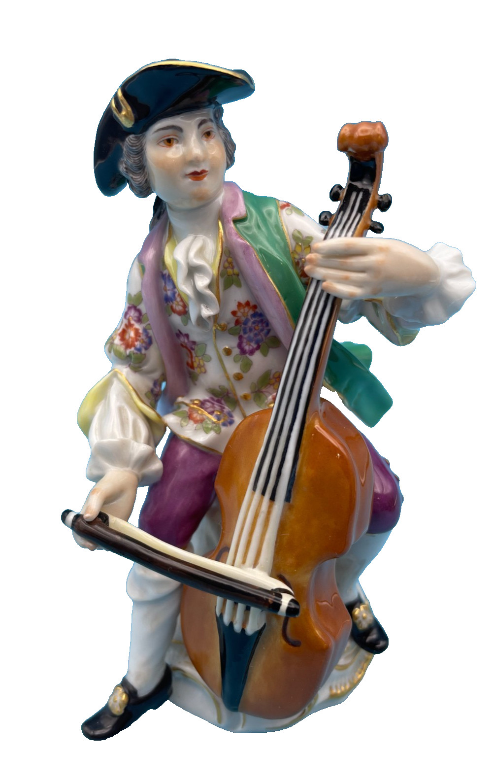 Beautiful Meissen Germany Cross Swords Victorian Man Playing the Base Beautiful Meissen Germany Cross Swords Victorian Man Playing the Base