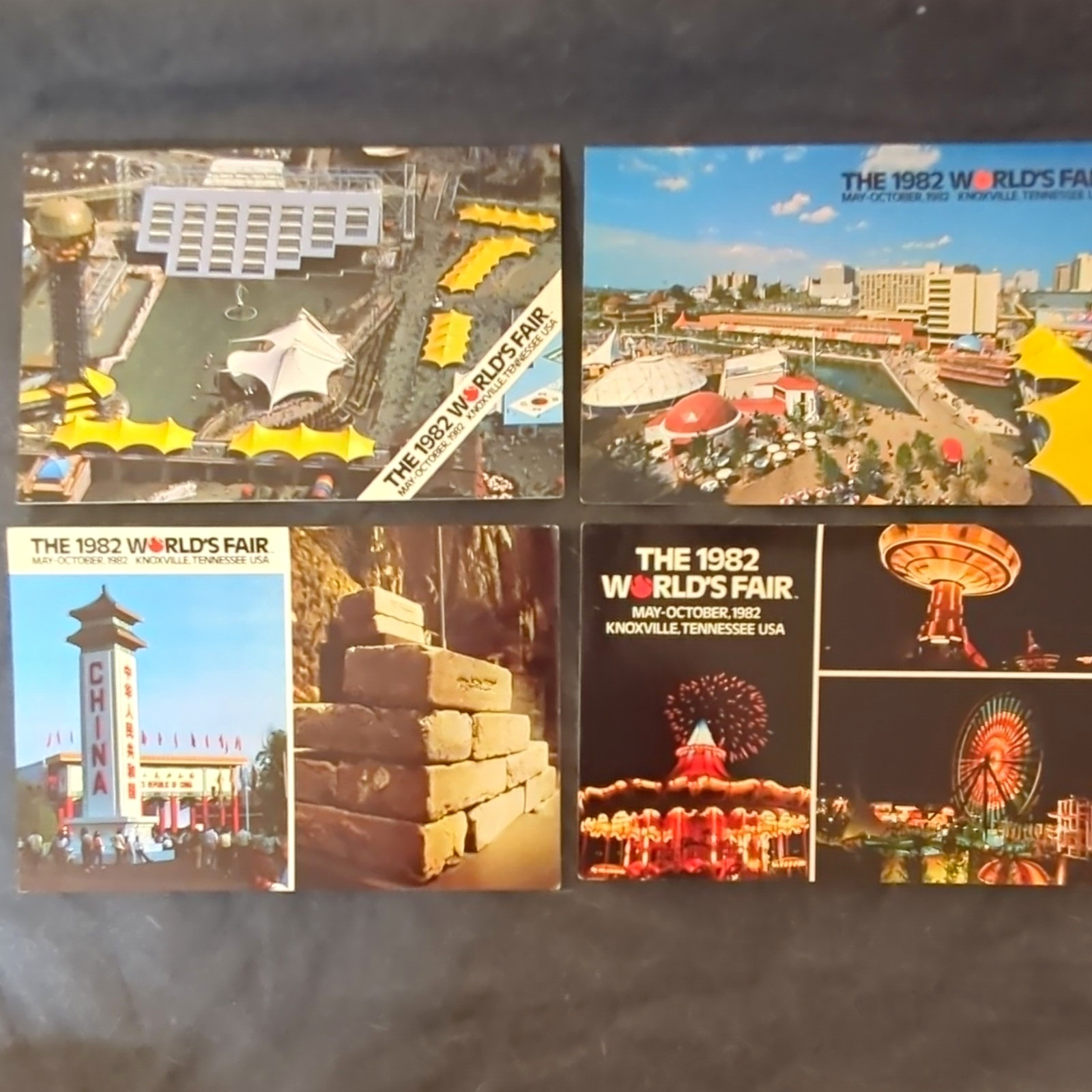 Vintage 1982 Knoxville World’s Fair Souvenir Postcards Lot of 4, NOS, TN-USA