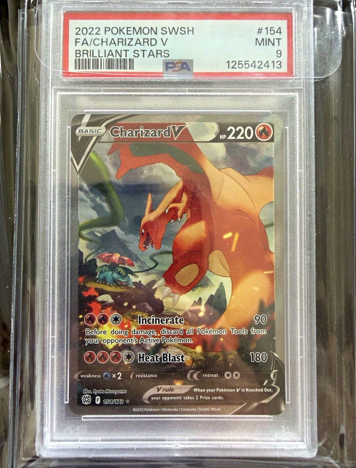 PSA 9 Charizard V 154/172 Alt Art Brilliant Stars MINT PSA 9 Charizard V 154/172 Alt Art Brilliant Stars MINT