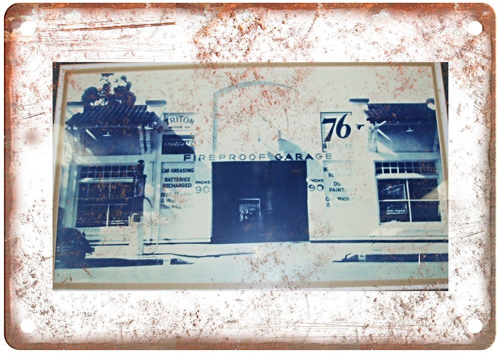 Fireproof Garage Livermore CA, 1930s Vintage Ad Retro Look Metal Sign A5375 Fireproof Garage Livermore CA, 1930s Vintage Ad Retro Look Metal Sign A5375