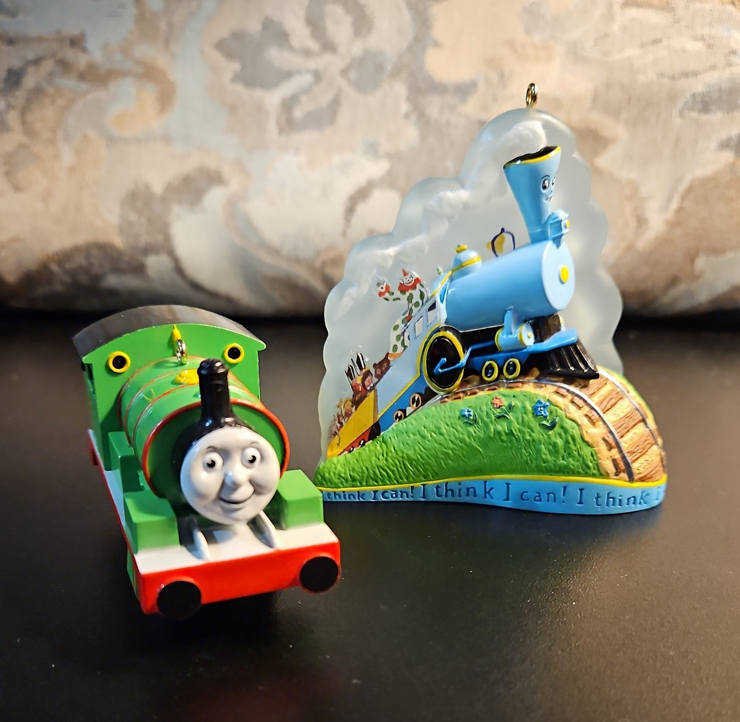 Hallmark Lot Of 2 Christmas Train Ornaments Percy 1996, Engine That Could 2010