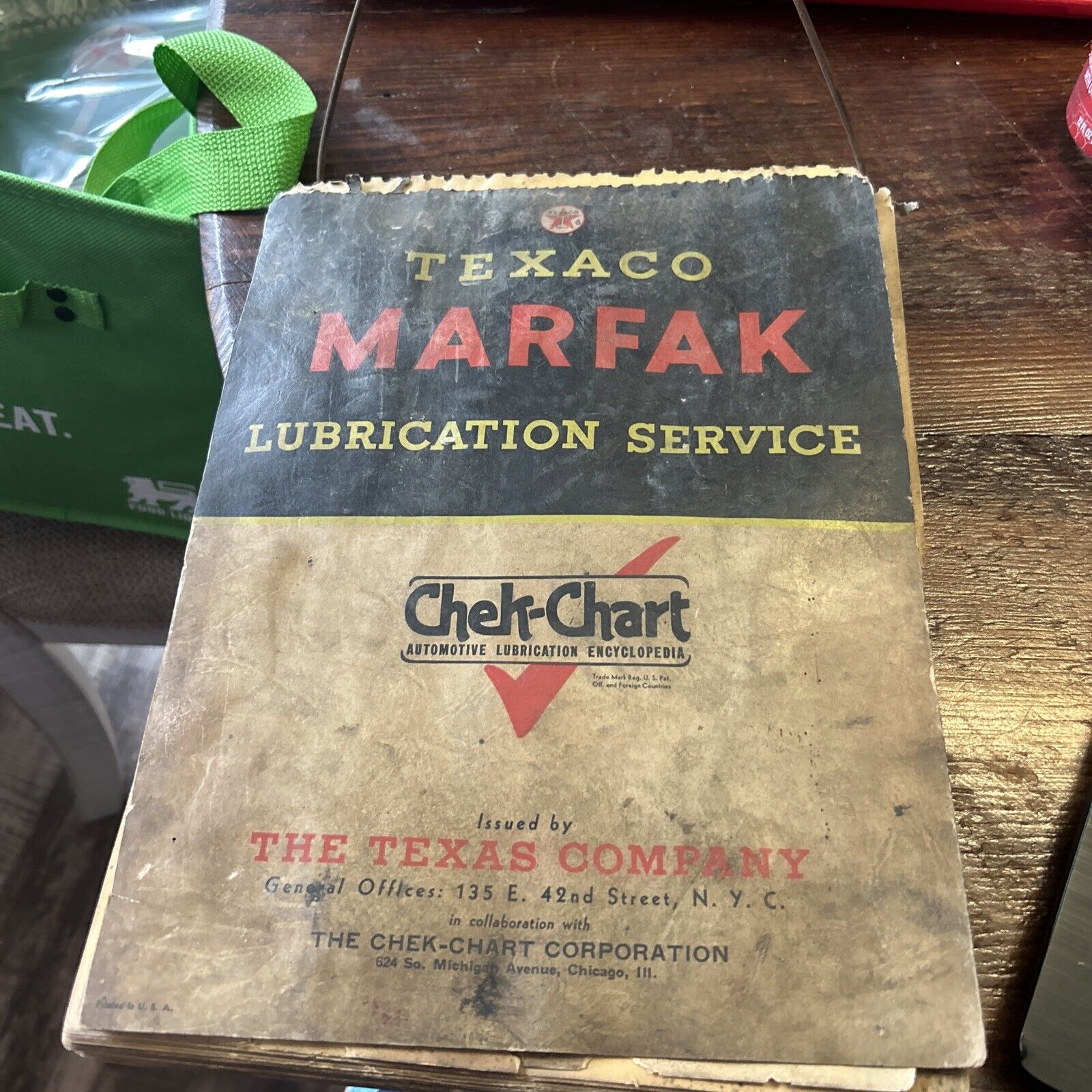 Rare 1936 January Edition Texaco Chek-Chart Marfak Lubrication Guide Most Pages