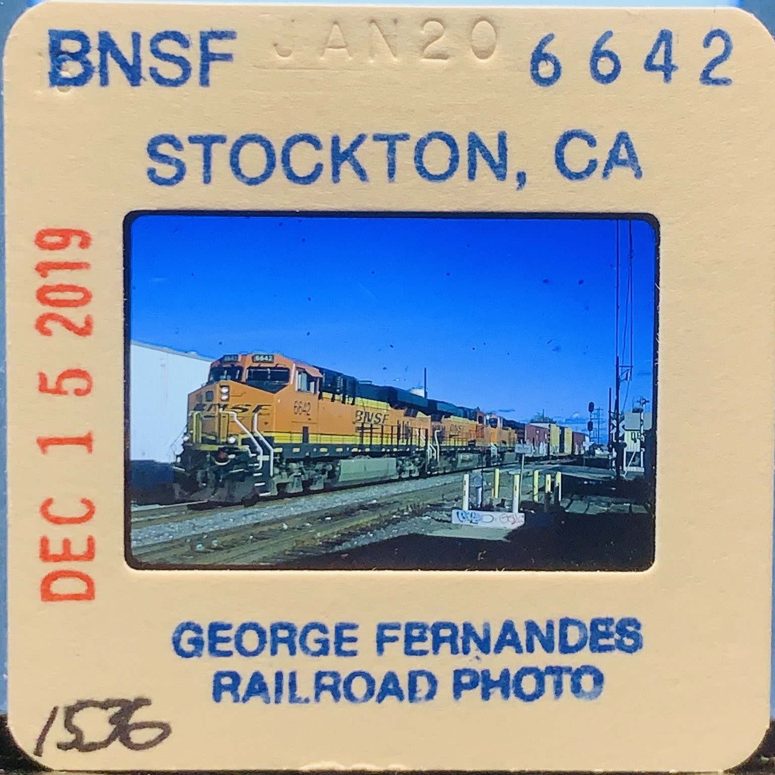 BNSF Train 6642 Stockton CA Railroad Photo Slide George Fernandes BNSF Train 6642 Stockton CA Railroad Photo Slide George Fernandes