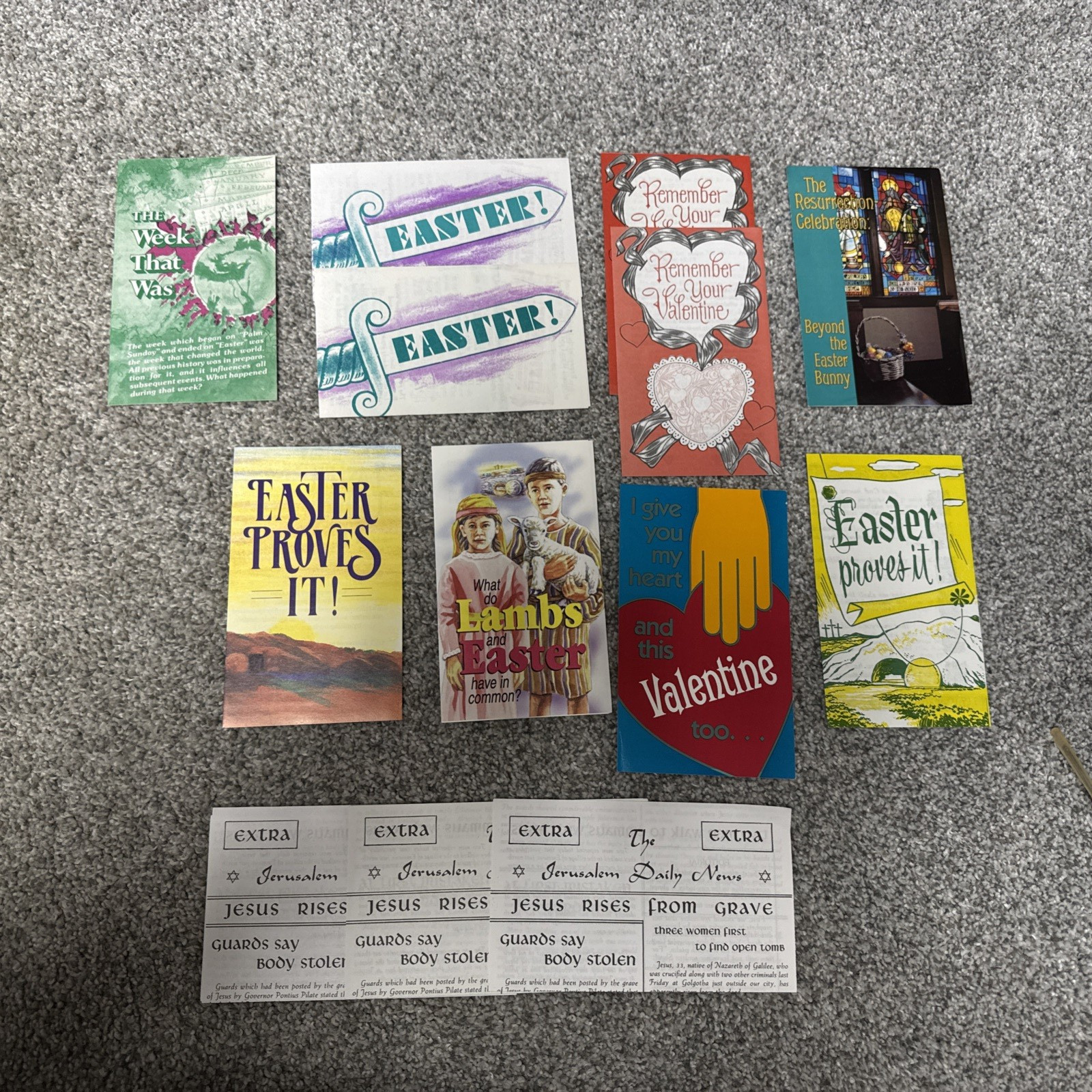 13 Vintage Easter Valentines Day Christian  Religious Tracts Evangelism Witness