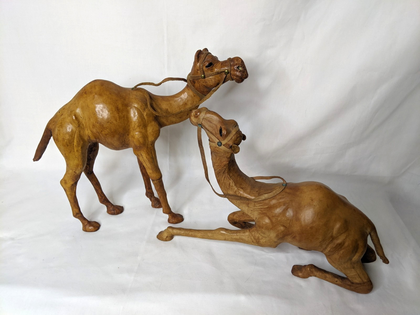 Vintage Liberty's Of London Leather Camels Figurines Vintage Liberty's Of London Leather Camels Figurines