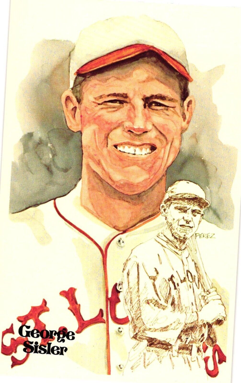 George Sisler 1980 Perez-Steele Baseball Hall of Fame Limited Edition Postcard