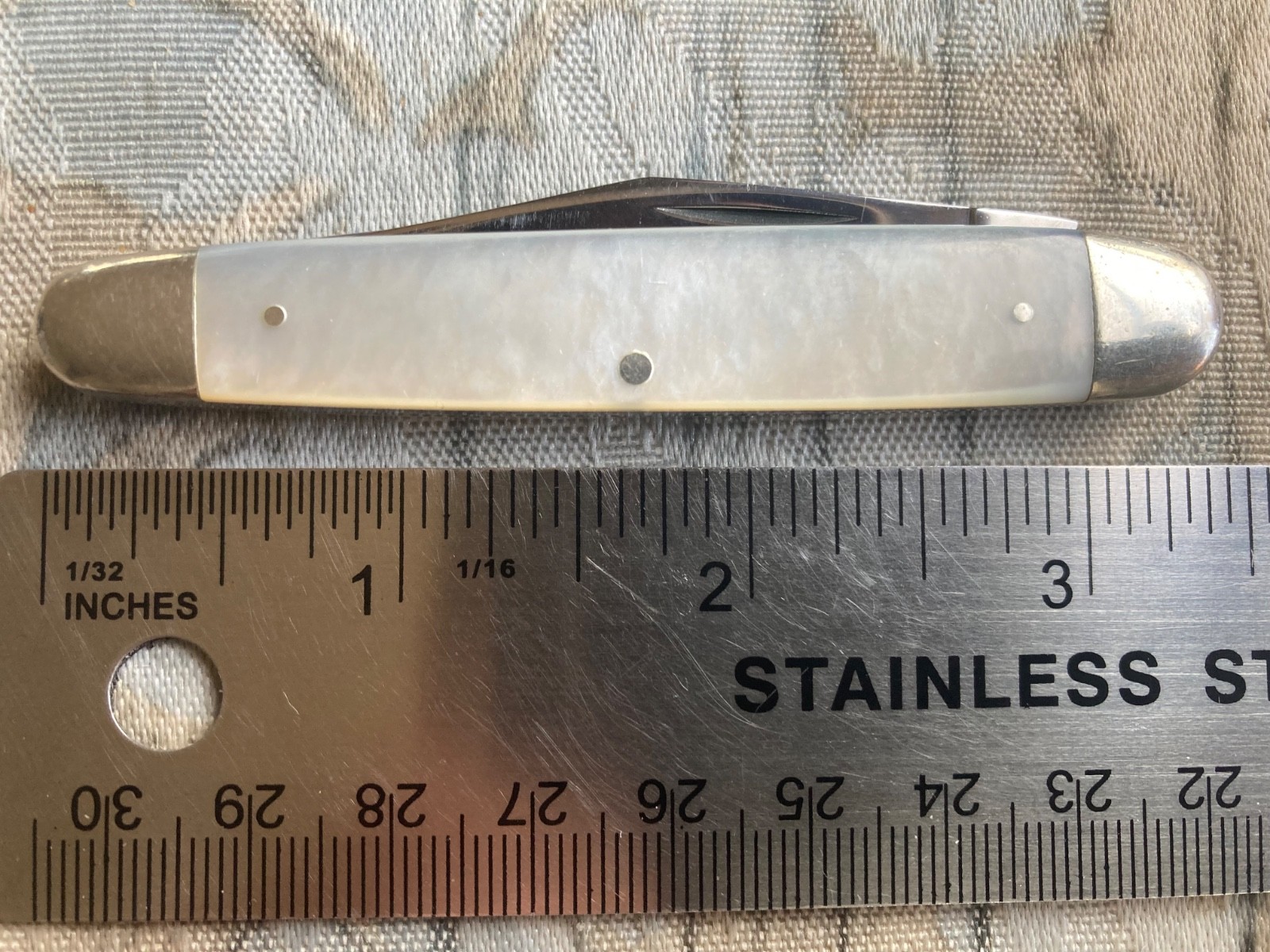 VINTAGE CASE XX MOP PEARL KNIFE 3 DOT #079 SS  1977