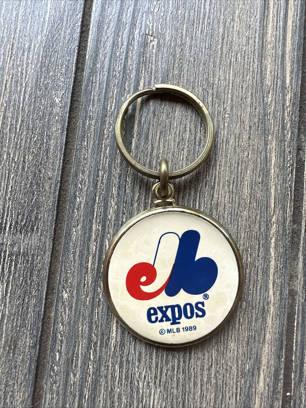 Vintage Montreal Expos 1989 Gold Tone Keychain 2”