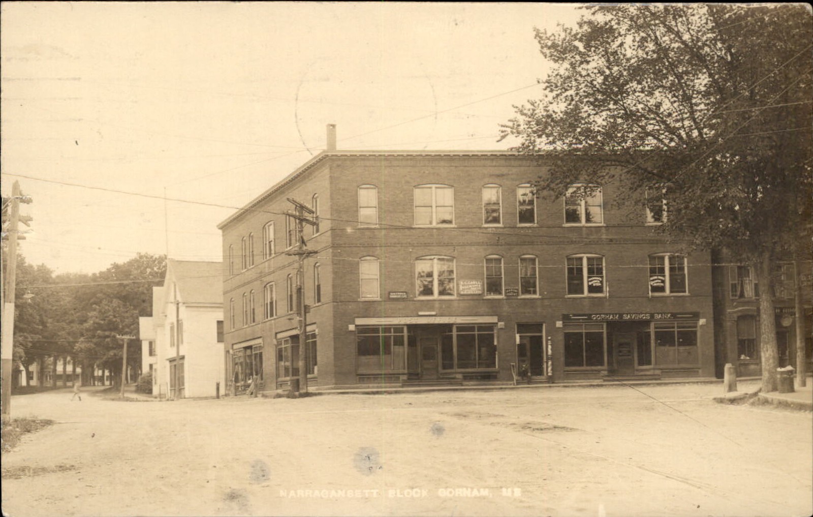 Gorham Maine ME Narragansett Block c1910s Real Photo Vintage Postcard bhn Gorham Maine ME Narragansett Block c1910s Real Photo Vintage Postcard bhn