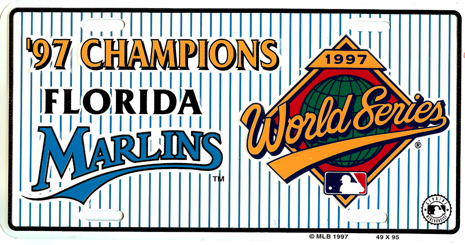 NEW OLD STOCK FLORIDA MARLINS 1997 MLB CHAMPS METAL LICENSE PLATE AUTO TAG #732 NEW OLD STOCK FLORIDA MARLINS 1997 MLB CHAMPS METAL LICENSE PLATE AUTO TAG #732