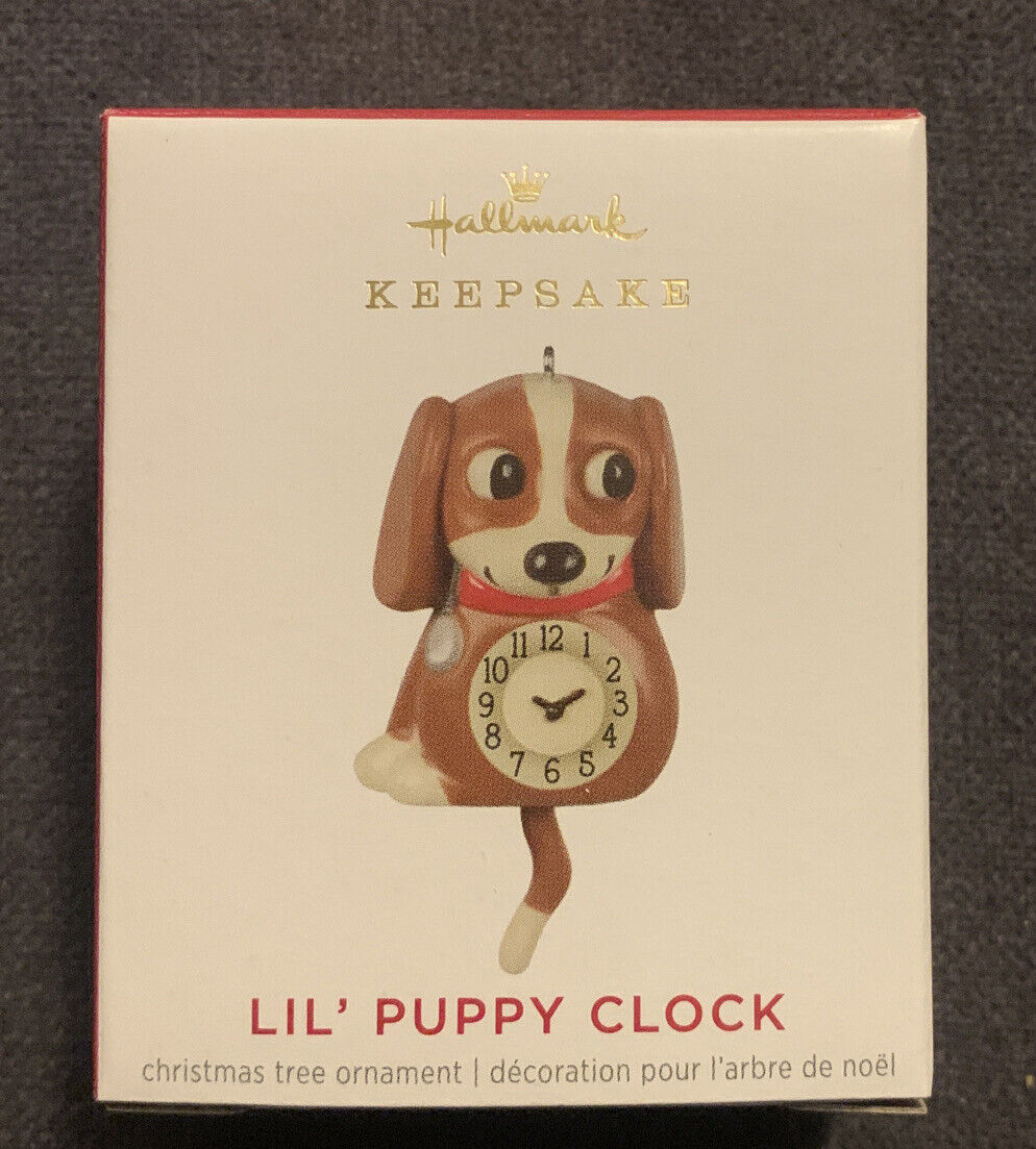 *LiL\' Puppy Clock* ~ 2021 Hallmark Mini Christmas Ornament ~ Super Cute ~ NIB 
