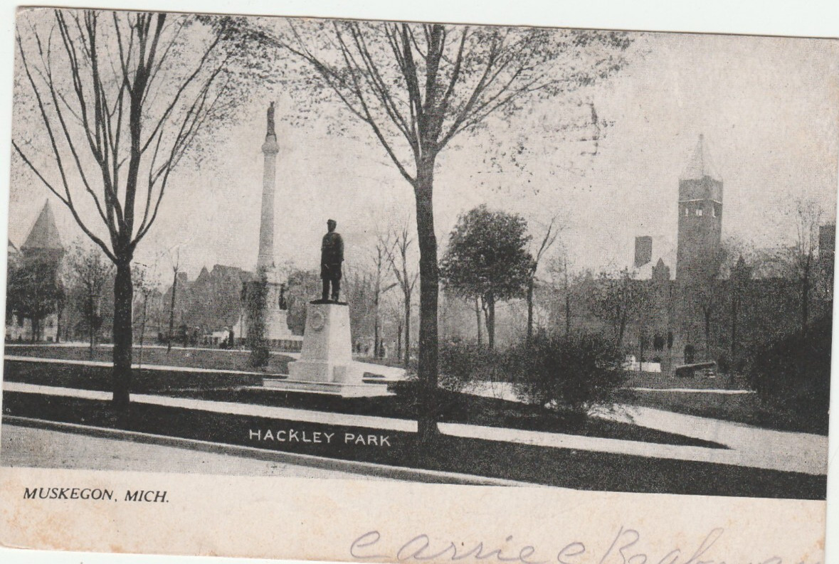 Soldiers and Sailors Monument Hackley Park Muskegon Michigan Vintage Postcard Soldiers and Sailors Monument Hackley Park Muskegon Michigan Vintage Postcard