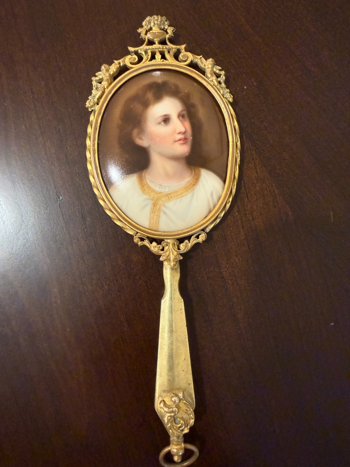 Antique 19th C. Porcelain Portrait Boy Jesus After Heinrich Hofmann Ornate Han Antique 19th C. Porcelain Portrait Boy Jesus After Heinrich Hofmann Ornate Han
