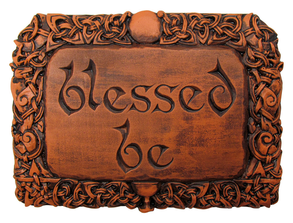 Blessed Be Wall Plaque Wood Finish Dryad Design Wiccan Saying Welcome Sign