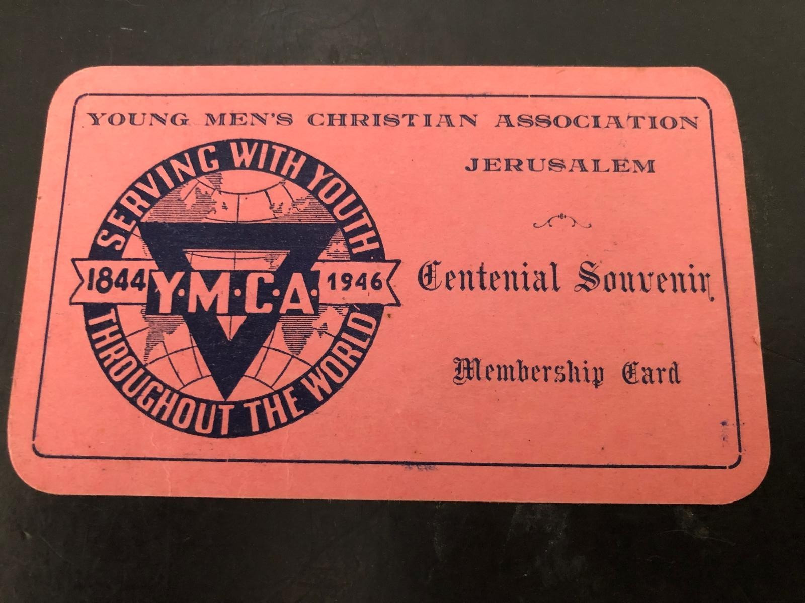 PALESTINE JERUSALEM YMCA BRITISH MANDATE WEITZ JEWISH MEMBER CARD 1947 PALESTINE JERUSALEM YMCA BRITISH MANDATE WEITZ JEWISH MEMBER CARD 1947