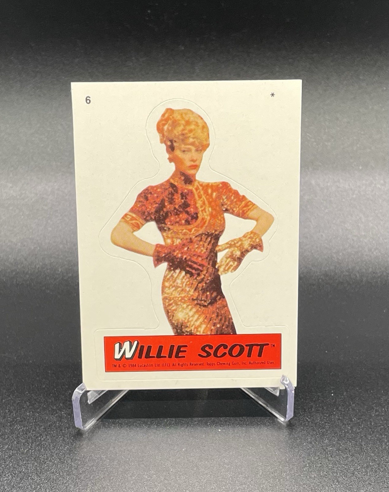 1984 Topps Indiana Jones and the Temple of Doom Sticker Willie Scott #6 1984 Topps Indiana Jones and the Temple of Doom Sticker Willie Scott #6