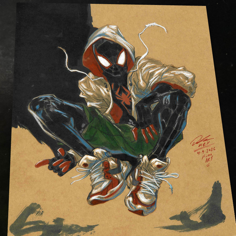 Miles Morales Art Print Signed 8.5x11 | Art by Keyeske Miles Morales Art Print Signed 8.5x11 | Art by Keyeske