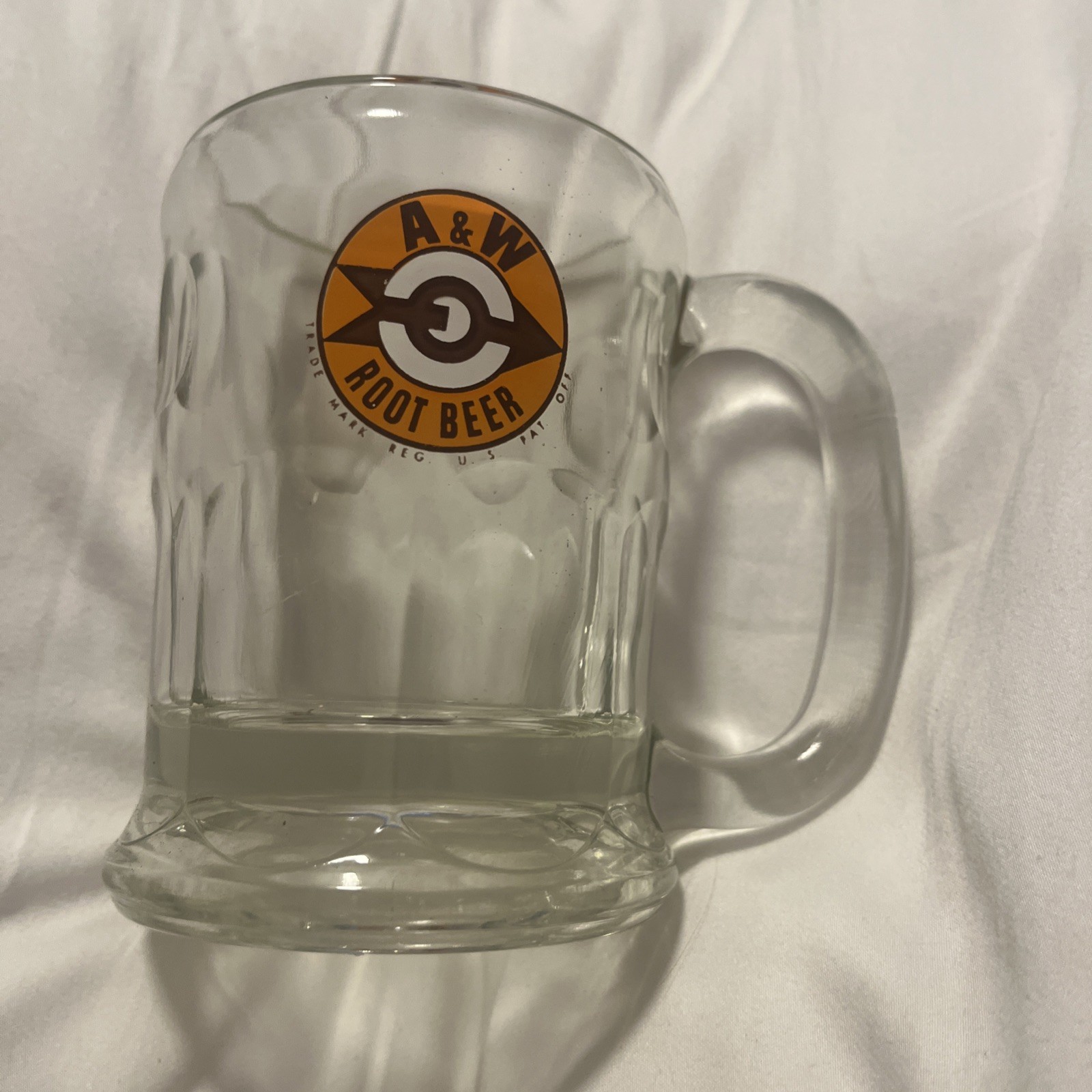 Vintage 1960\'s- 70 s A & W ROOT BEER HEAVY GLASS MUG Arrow Bullseye Logo Vintage 1960\'s- 70 s A & W ROOT BEER HEAVY GLASS MUG Arrow Bullseye Logo