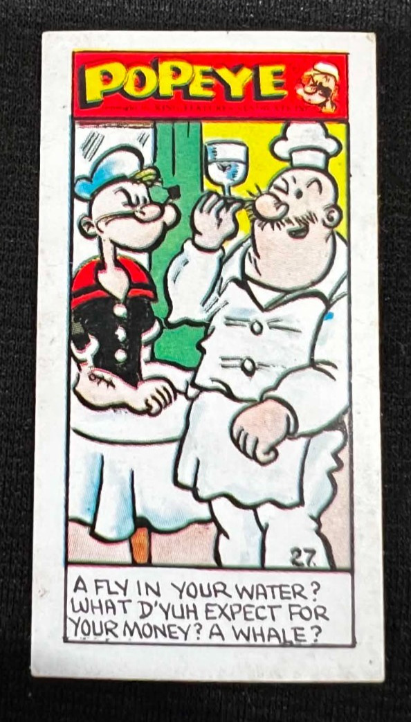 POPEYE 1963 Primrose Confectionery #27 UK Sweet Cigarette Card 4th Series POPEYE 1963 Primrose Confectionery #27 UK Sweet Cigarette Card 4th Series