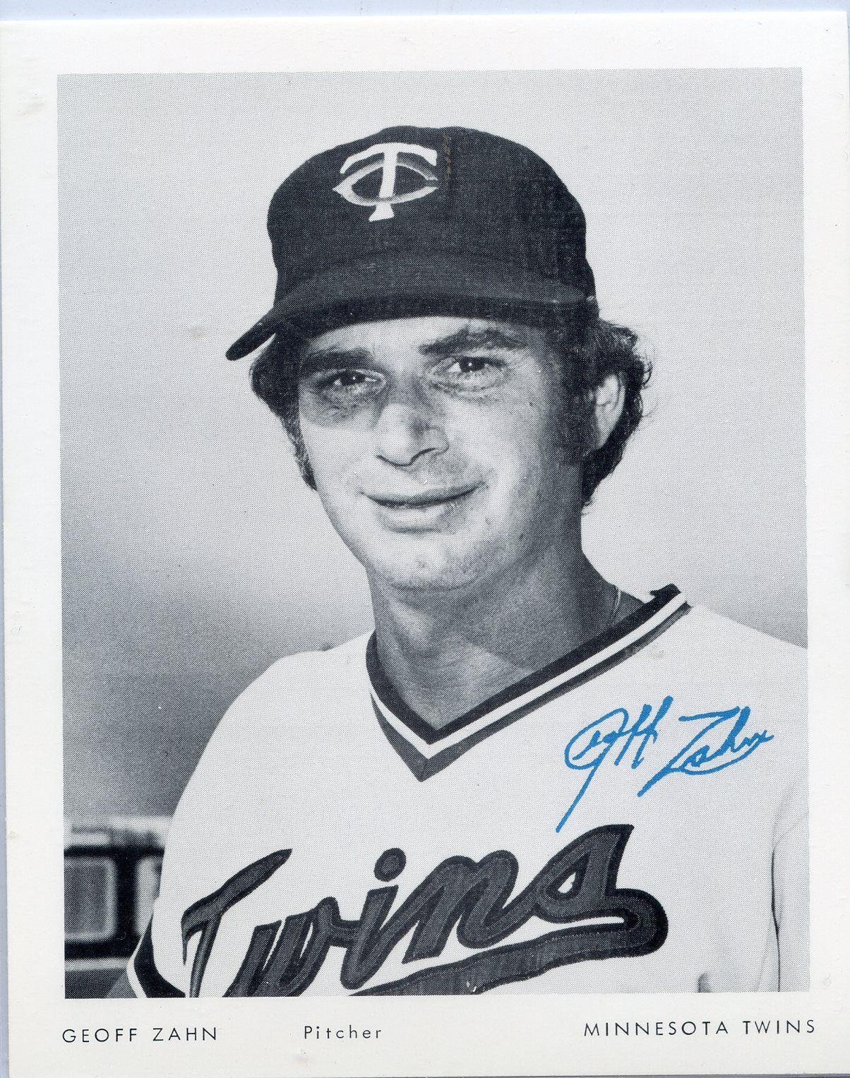Old Baseball Photo of Minnesota Twin Geoff Zahn