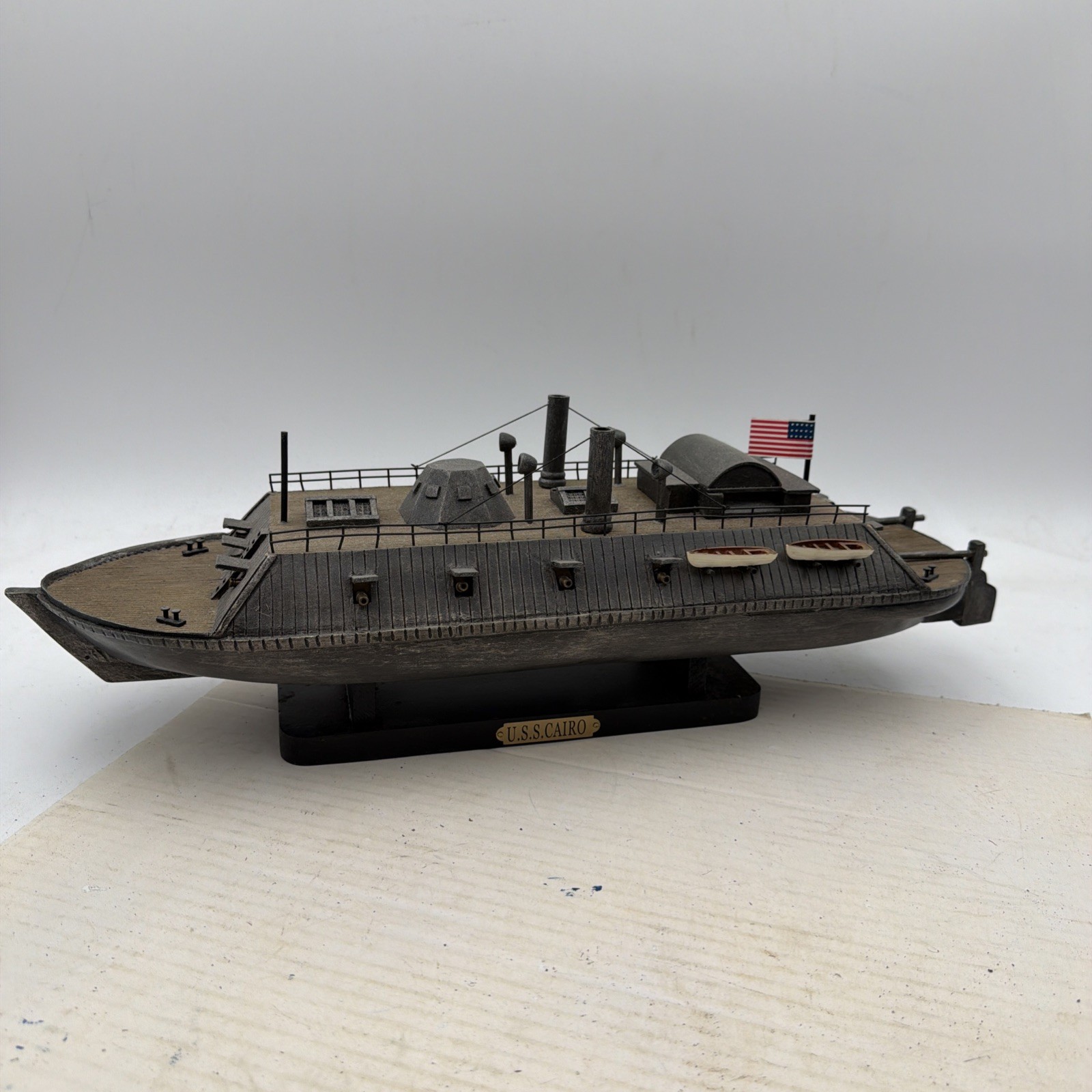 Rare 20” USS Cairo 1862 Resin Replica Civil War Model Ship A2 Rare 20” USS Cairo 1862 Resin Replica Civil War Model Ship A2