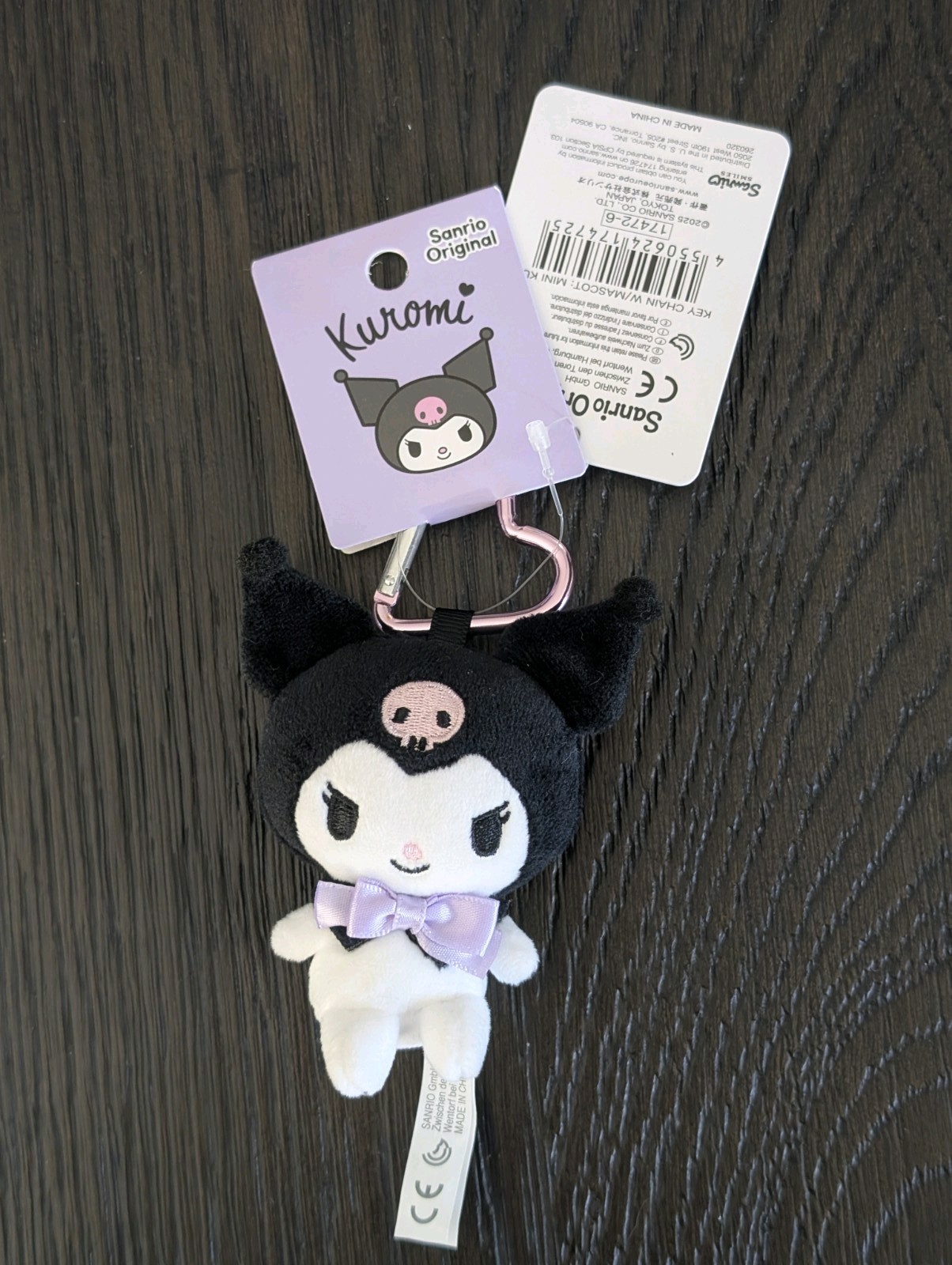 Official Sanrio Character Kuromi Mini Plus Mascot Holder Heart Clip-on - New