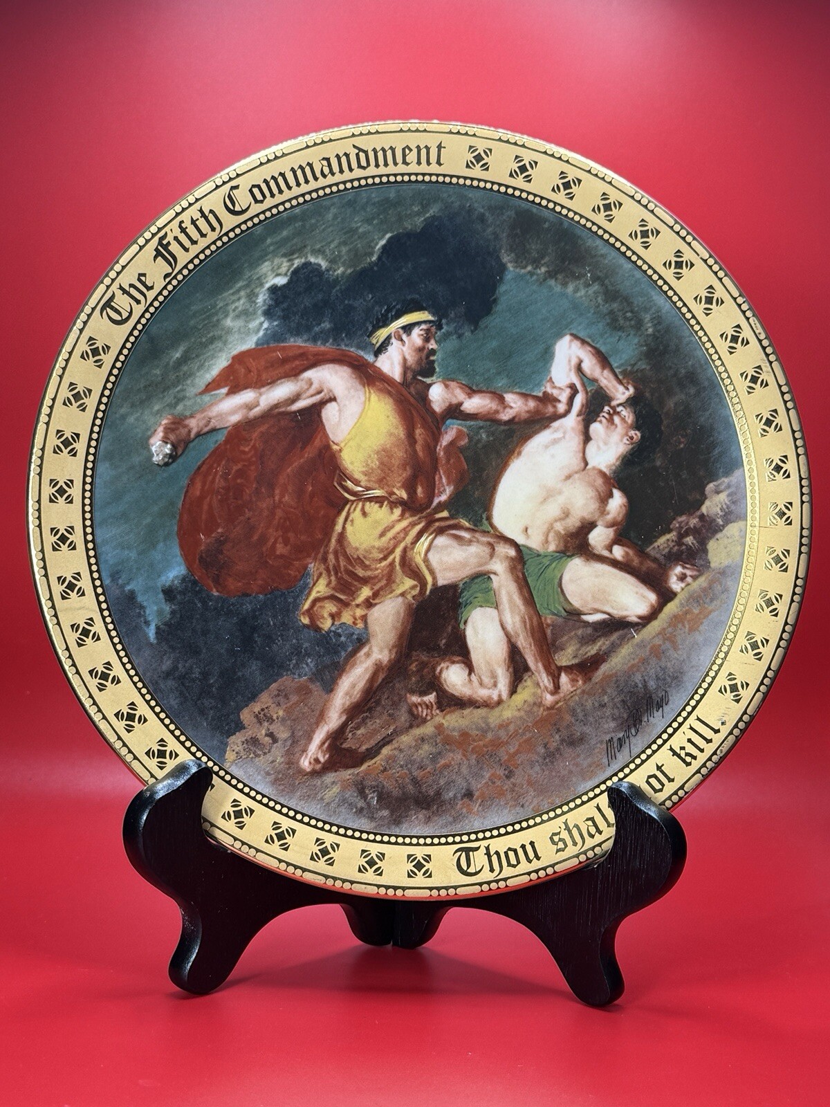Vintage Fifth Commandment collector plate Mary Mayo 24k Gold Danbury Mint Vintage Fifth Commandment collector plate Mary Mayo 24k Gold Danbury Mint