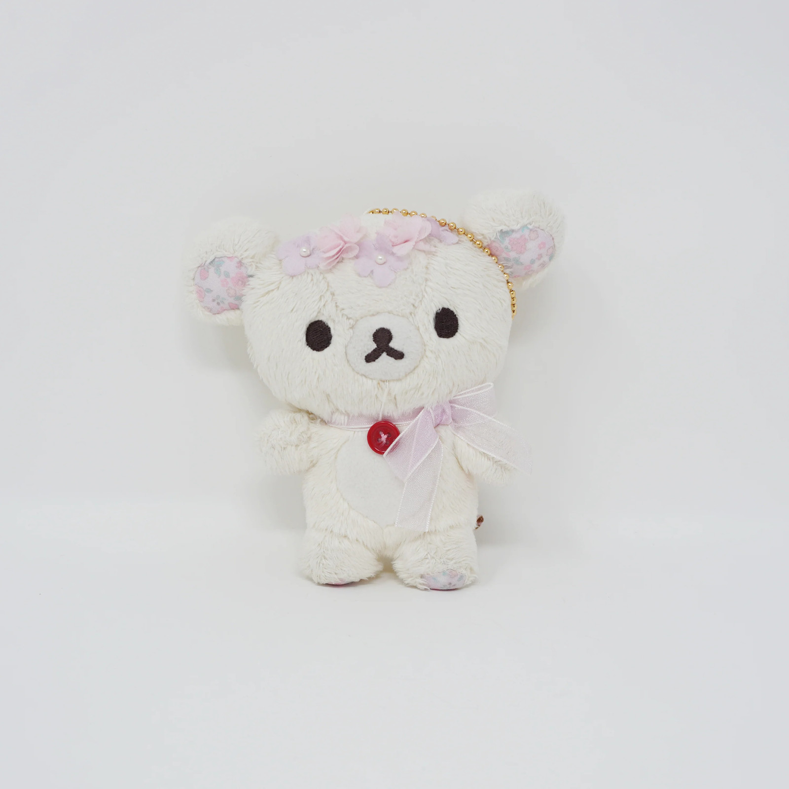(No Tags) 2016 Lavender Floral Korilakkuma Plush Keychain - Rilakkuma - San-X (No Tags) 2016 Lavender Floral Korilakkuma Plush Keychain - Rilakkuma - San-X