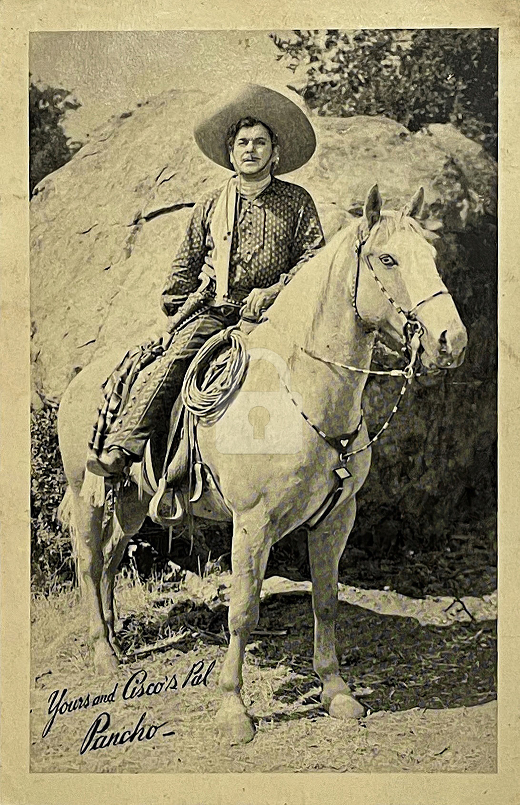 1940\'s The Cisco Kid \'Yours and Cisco\'s Pal, Pancho\' RPPC Photo Postcard COPY 1940\'s The Cisco Kid \'Yours and Cisco\'s Pal, Pancho\' RPPC Photo Postcard COPY